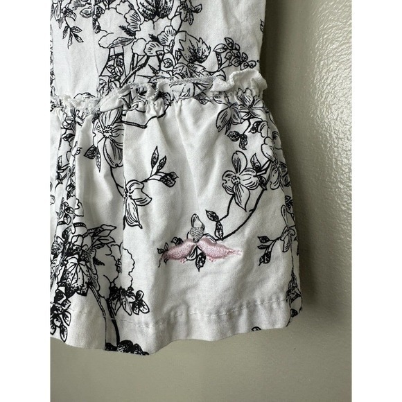 Lilybird Girls Lined Ruffle‎ Dress Size 2t Black White Floral Pink Belt - Picture 5 of 5